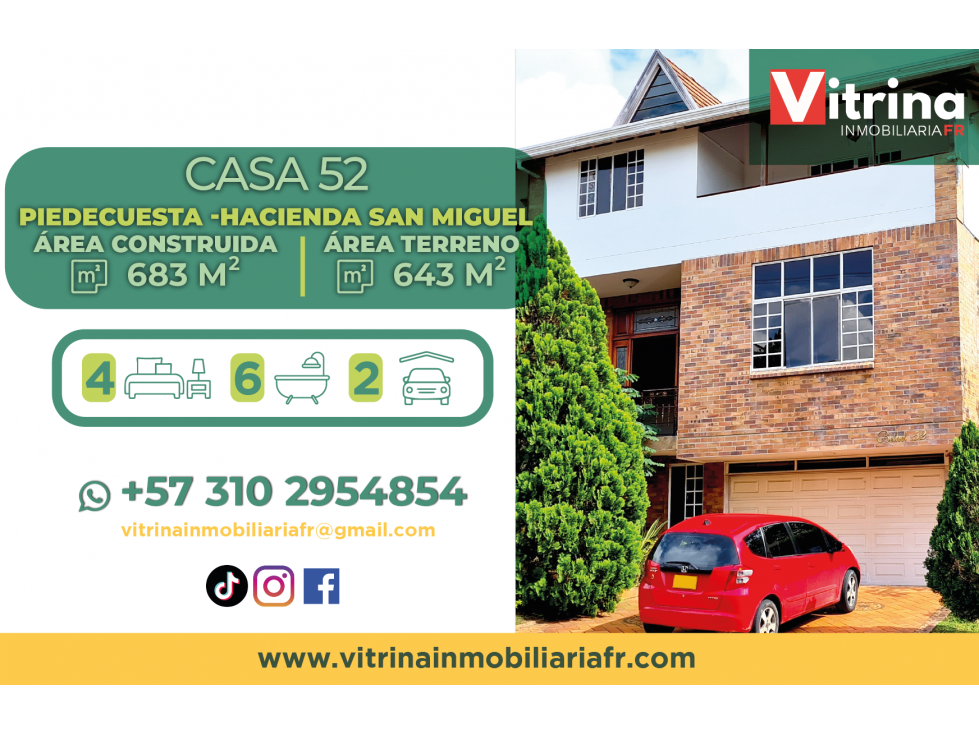 Vitrina Inmobiliaria vende Casa 52 en la Hacienda San Miguel