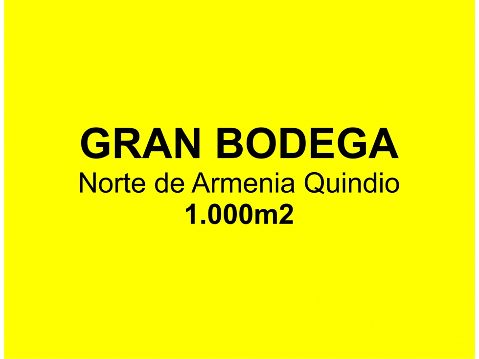 GRAN BODEGA NORTE ARMENIA QUINDIO 1000 SER